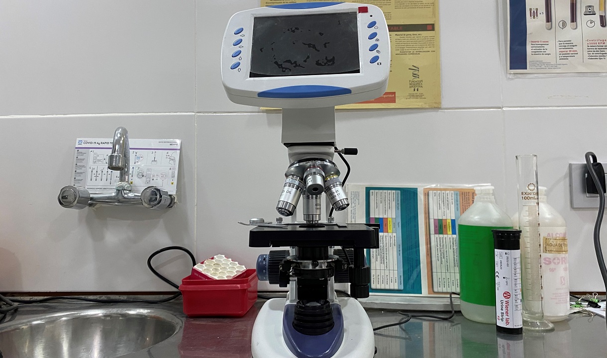 Microscopio con cámara digital